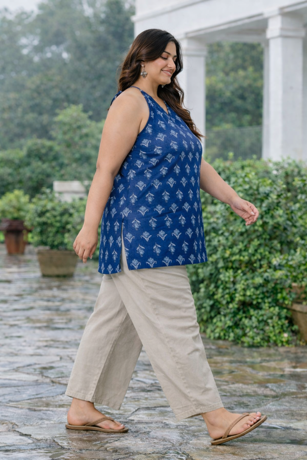 Indigo Grace Lace-Back Kurti