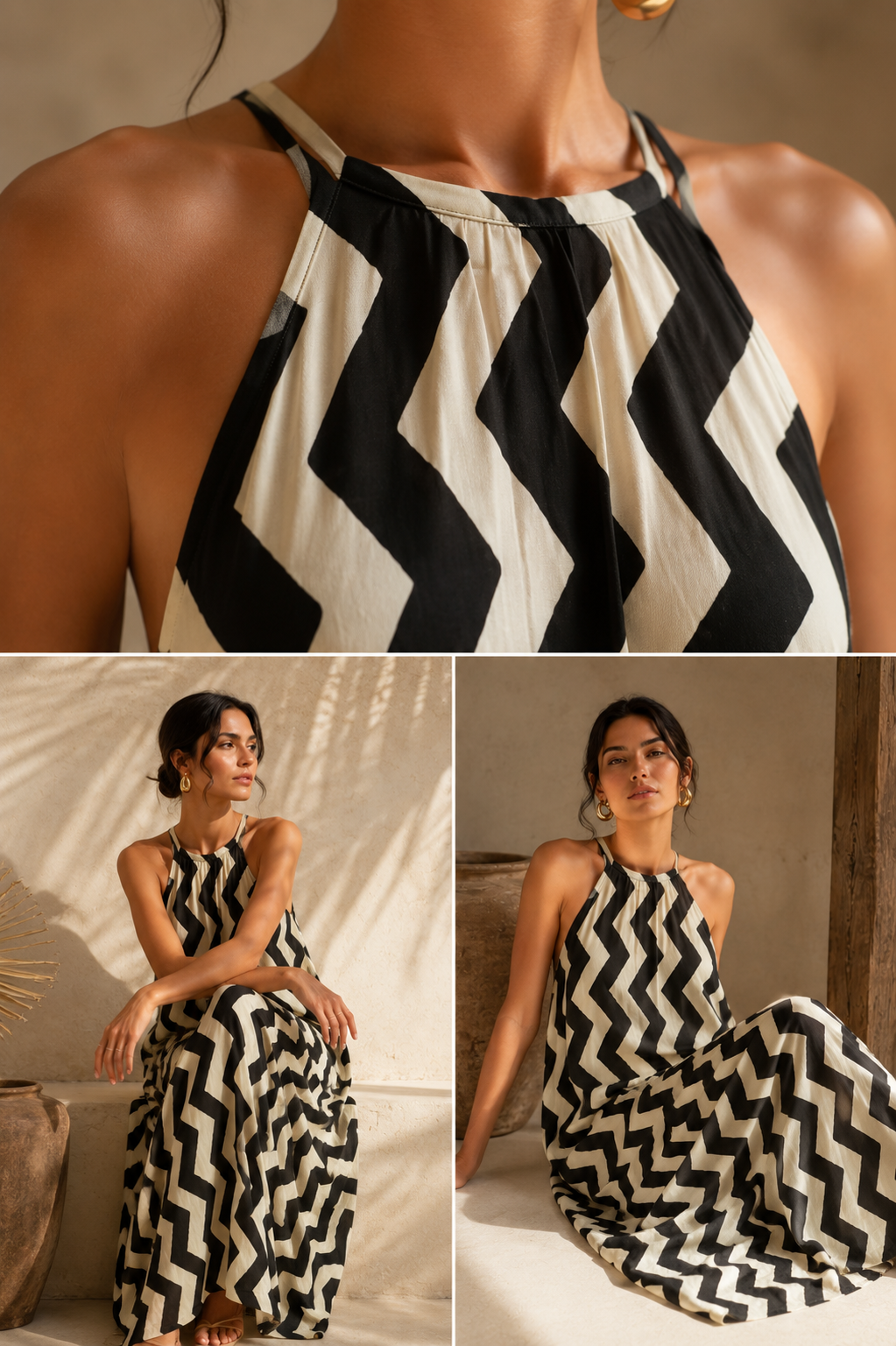The Chevron Halter Maxi