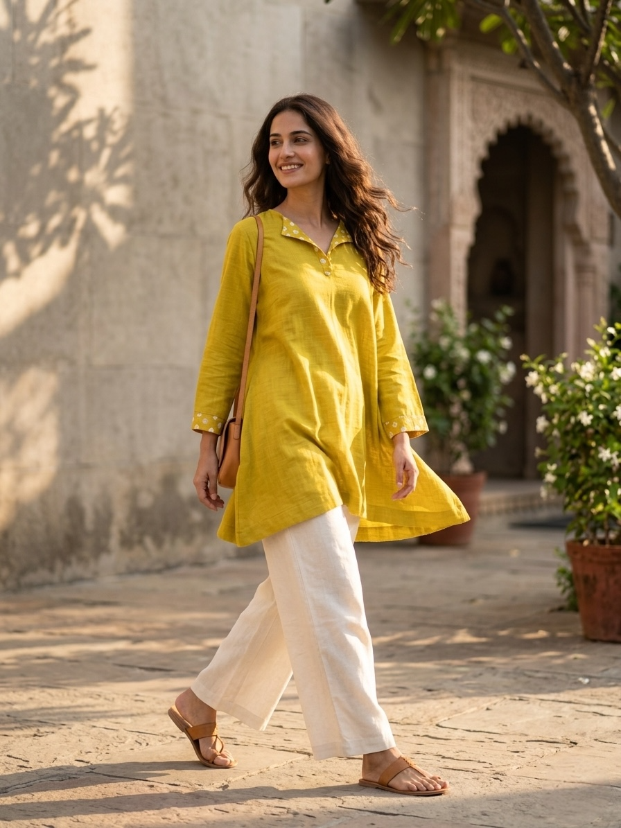 The Chartreuse High-Low Tunic
