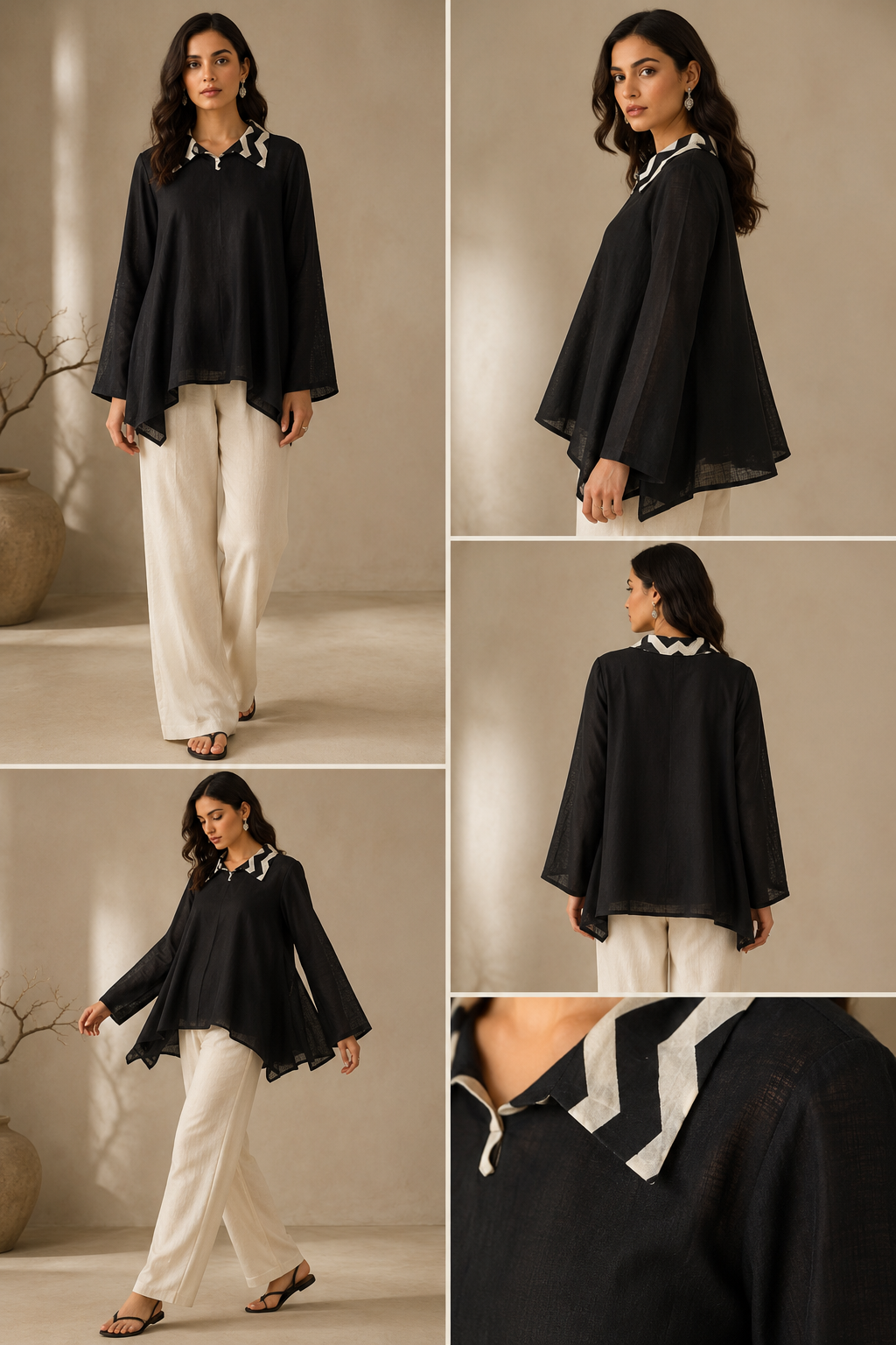 Midnight Flow Asymmetrical Shirt