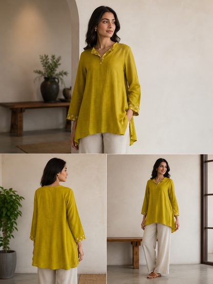 The Chartreuse High-Low Tunic