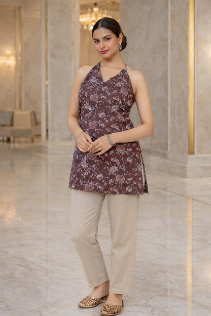 Urban Petal Halter Short Kurti