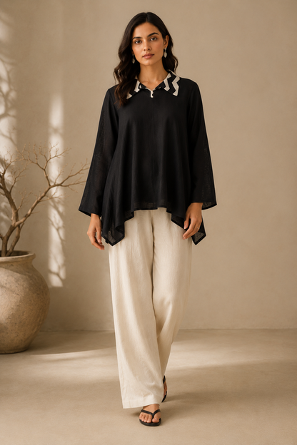 Midnight Flow Asymmetrical Shirt