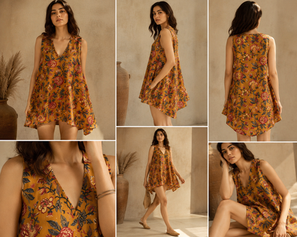 Mustard Bloom Asymmetrical Top