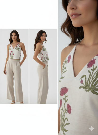 Ivory Garden Halter Top