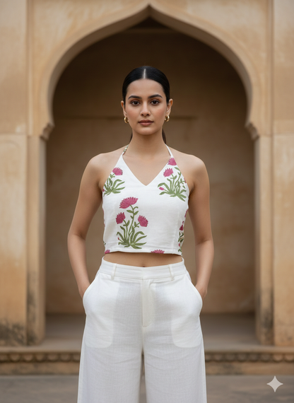 Ivory Garden Halter Top
