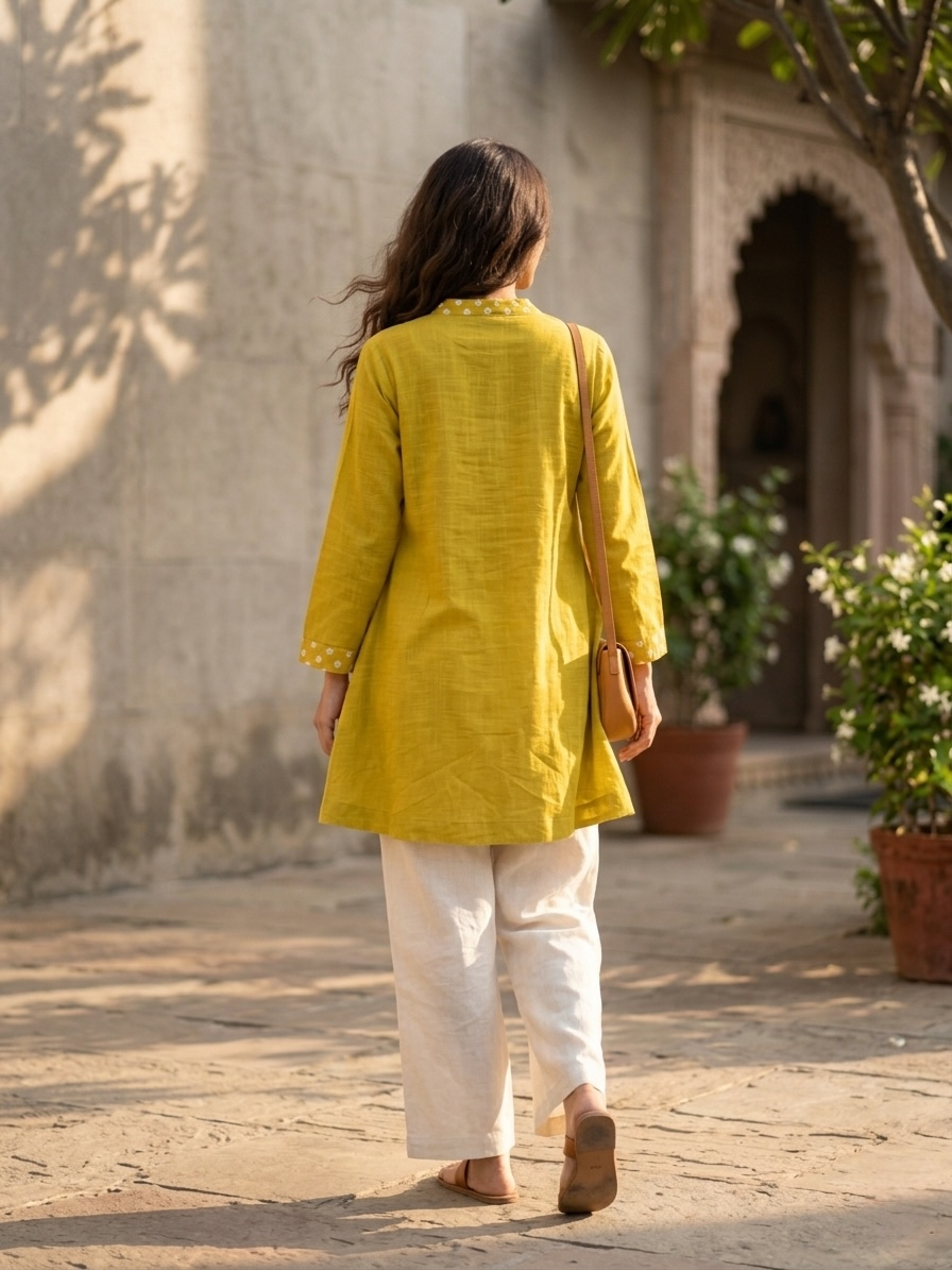 The Chartreuse High-Low Tunic