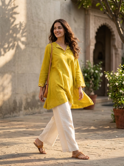 The Chartreuse High-Low Tunic