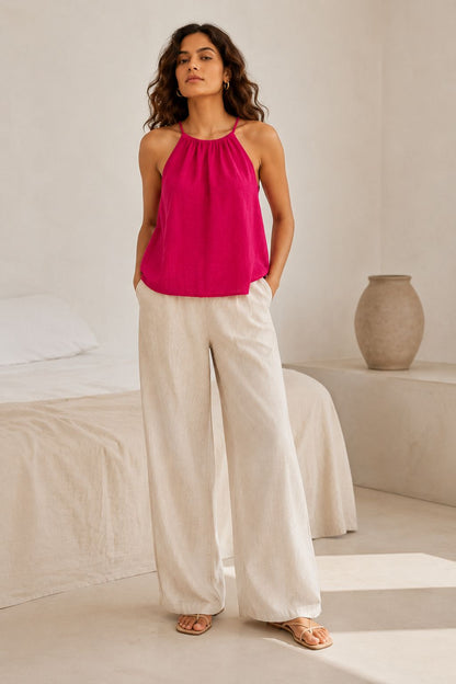 Pink Mirage Tie-Up Top