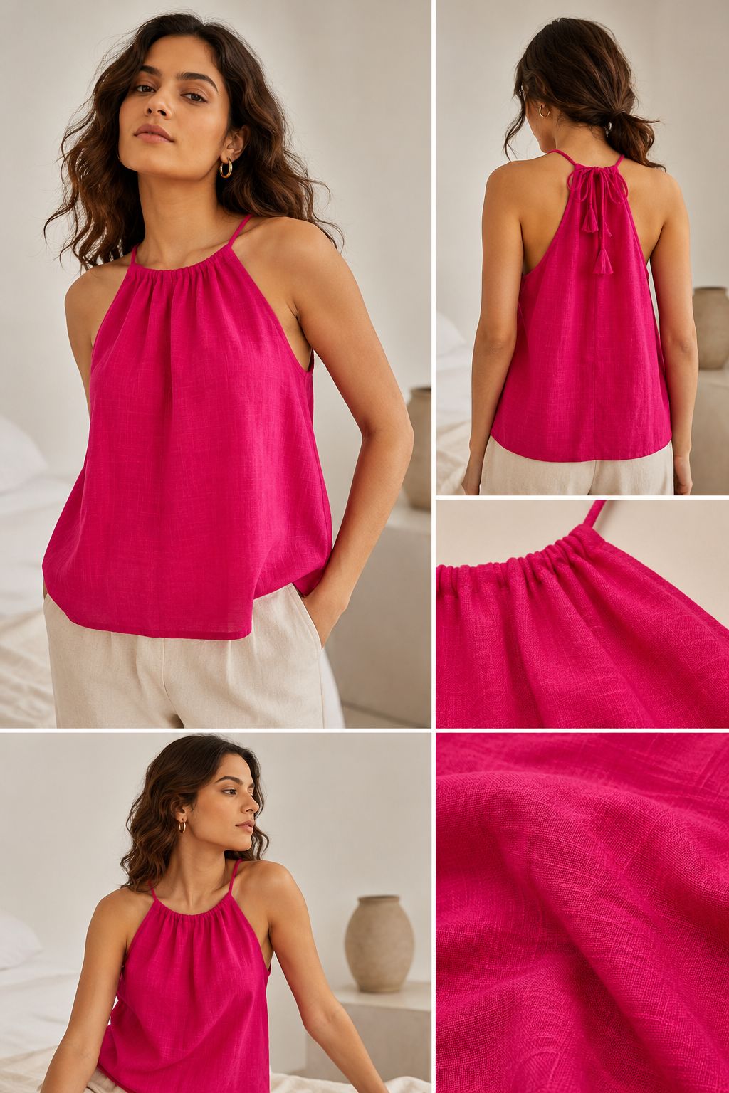 Pink Mirage Tie-Up Top